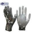 NMSAFETY black PU palm coated work gloves CE 4131X